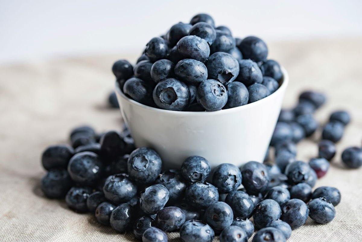 Blueberries on the table.