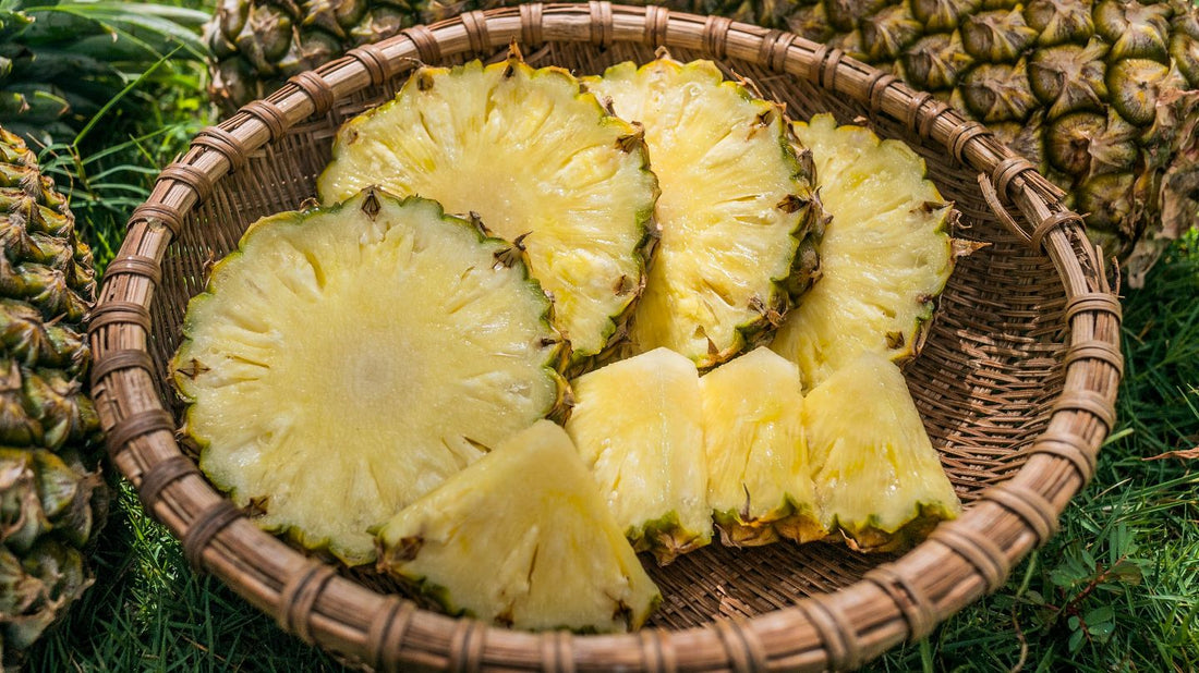 A sliced pineapple.